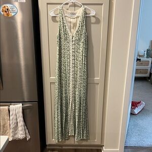 Floral Maxi Dress with Button Front